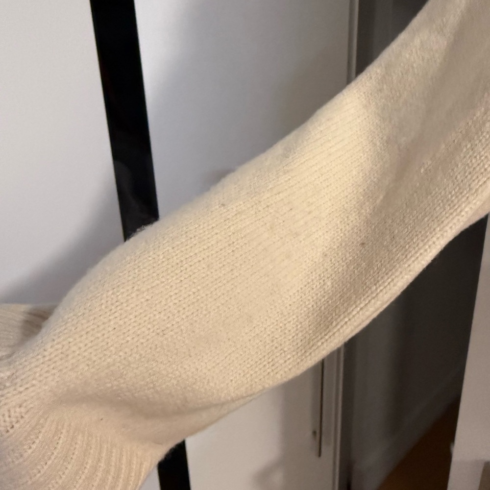Sandro Cream V-Neck Sweater with Sailor Collar - Picture 7 of 7